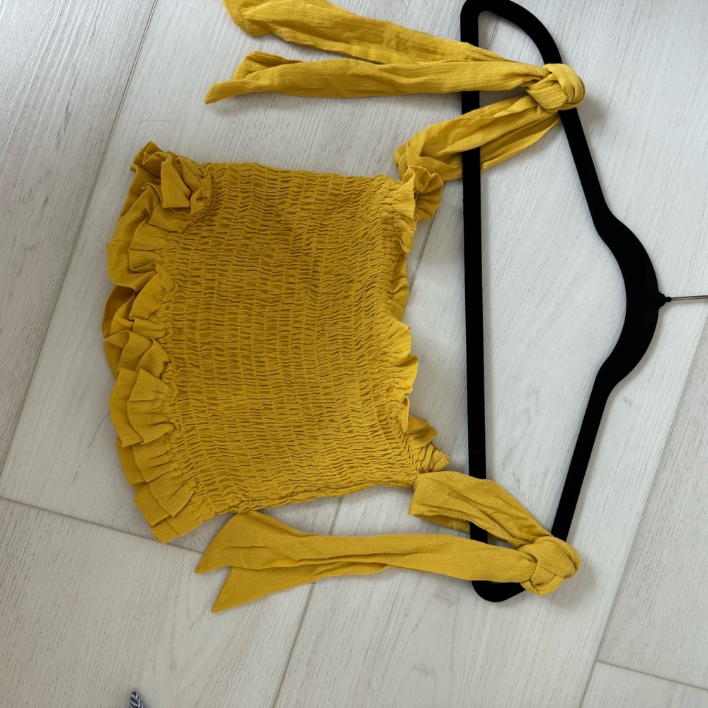 XS blue life smocked tube top great condition